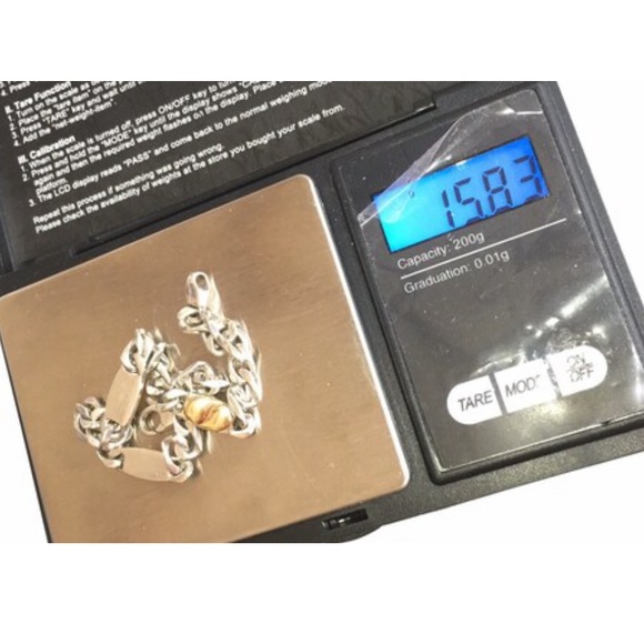 Real 925 Sterling Silver & Solid 750 18K (not 14K ) Yellow Gold Unisex Bracelet - Picture 5 of 10